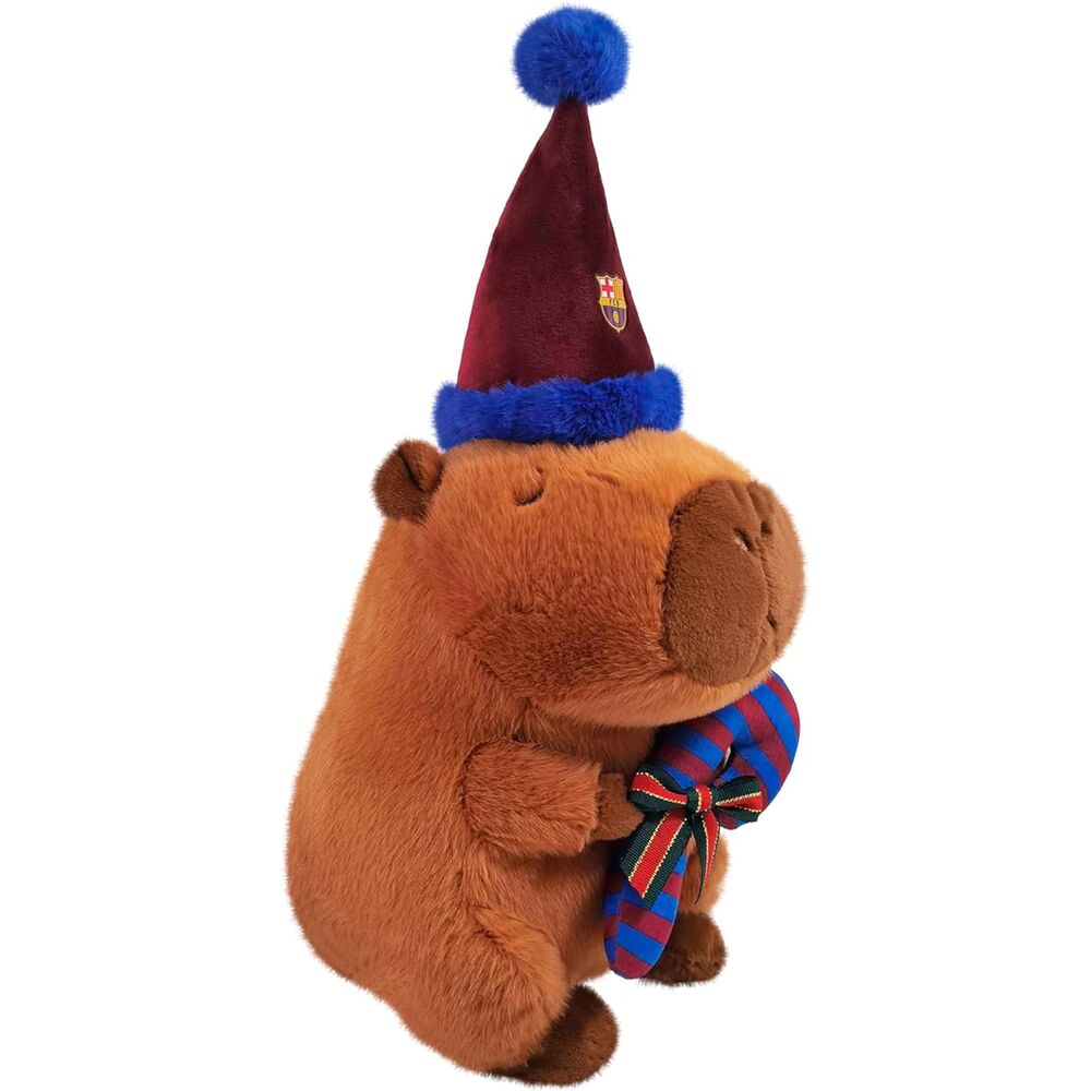 Capybara plush Santa hat FC Barcelona 35cm