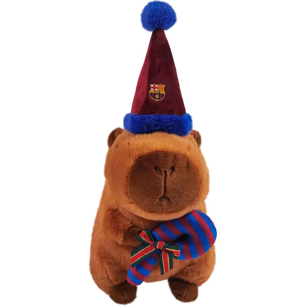 capybara plush santa hat fc barcelona 35cm