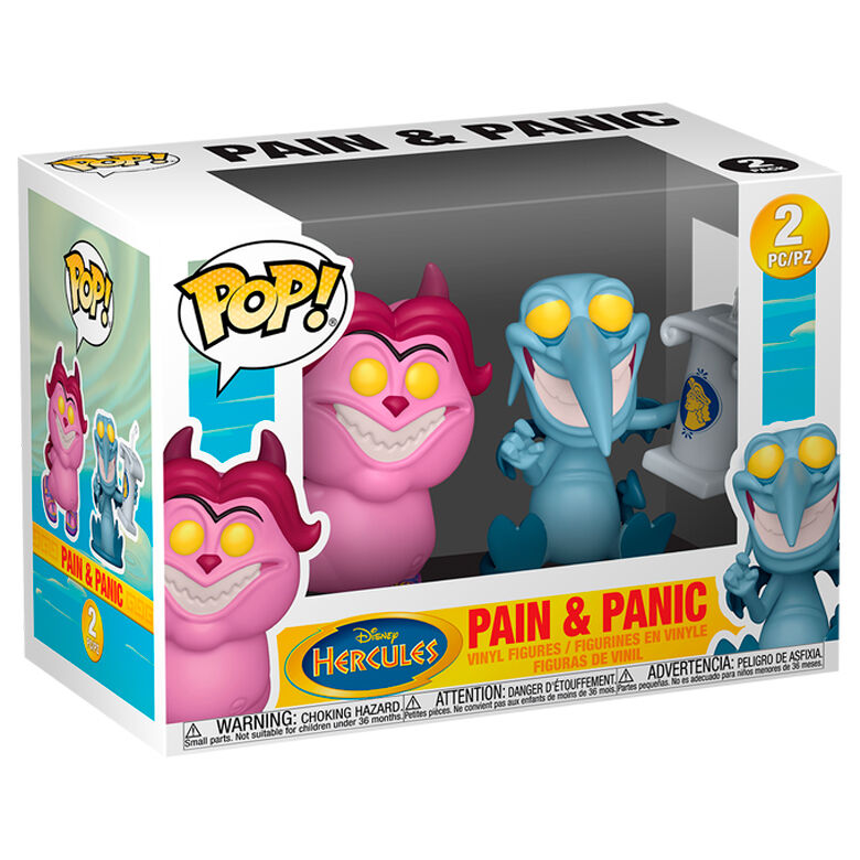 blister of 2 pop figures disney hercules pain & panic