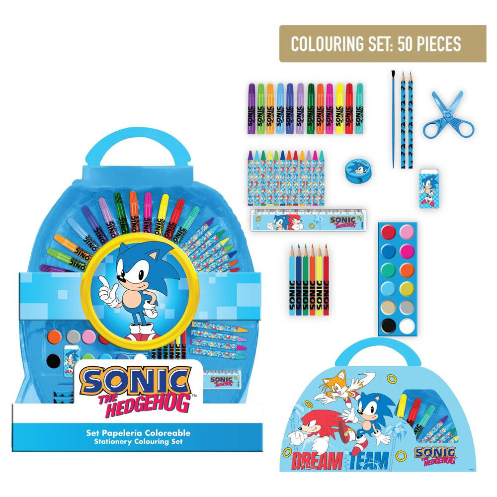 sonic the hedgehog coloring stationery set 50 pieces