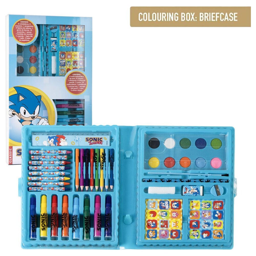 Sonic the Hedgehog colorable stationery case