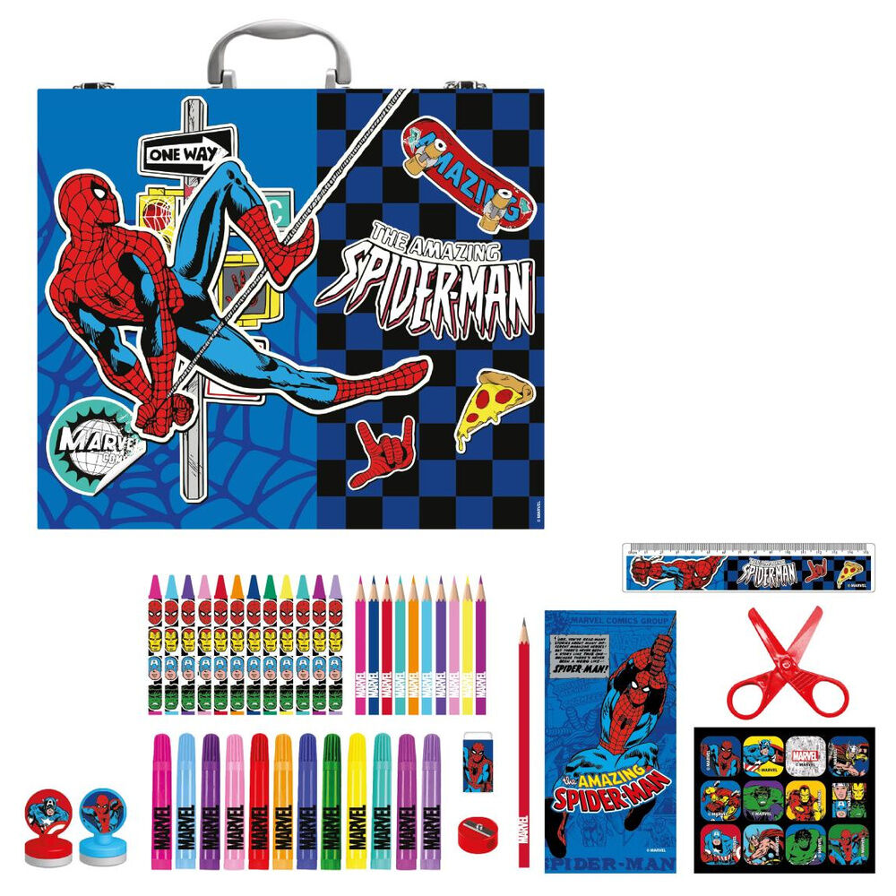 spiderman marvel colorable stationery case