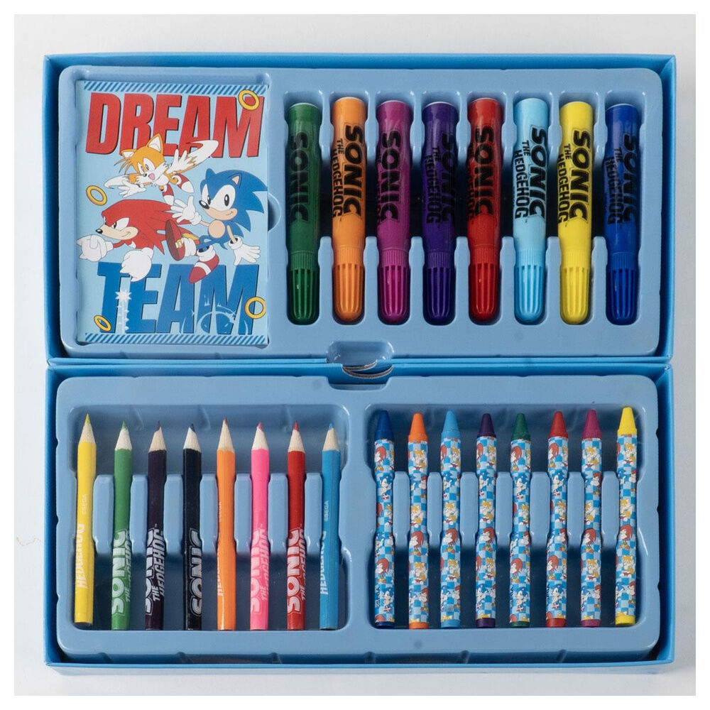 Sonic the Hedgehog colorable stationery case