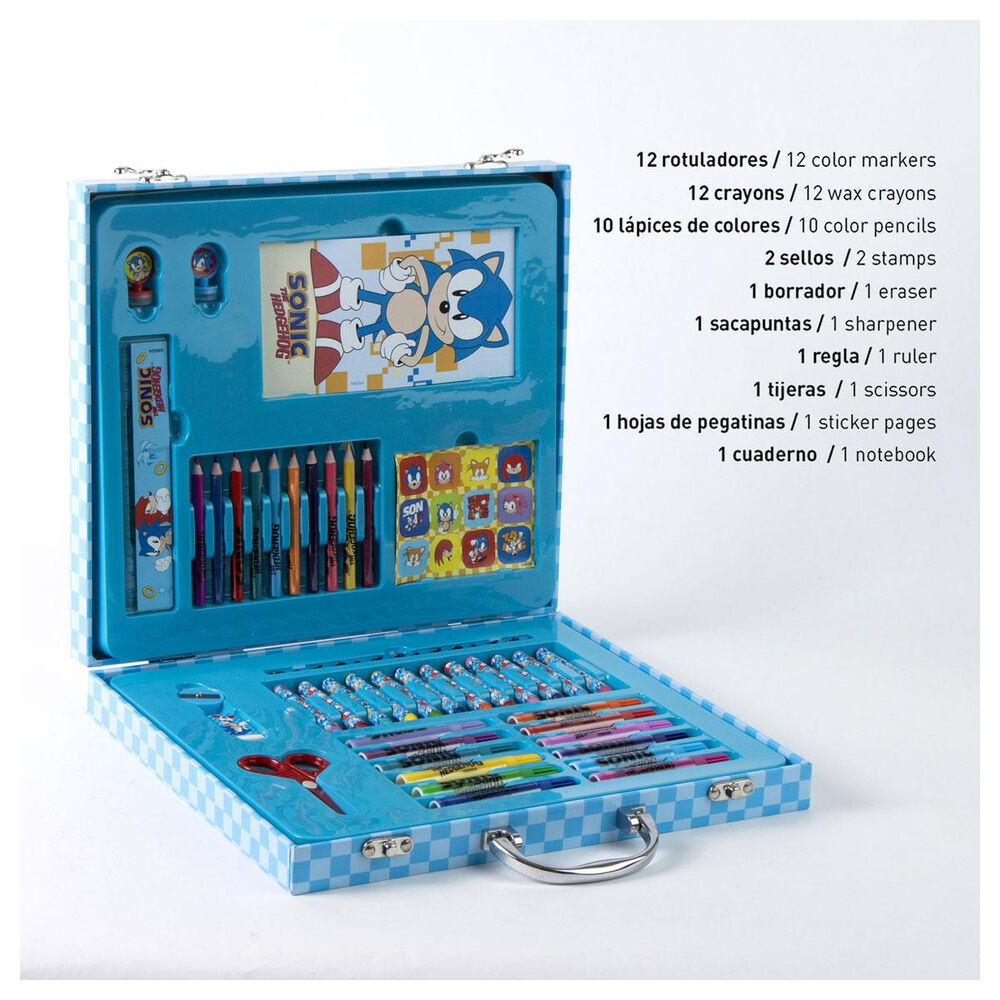 Sonic the Hedgehog colorable stationery case