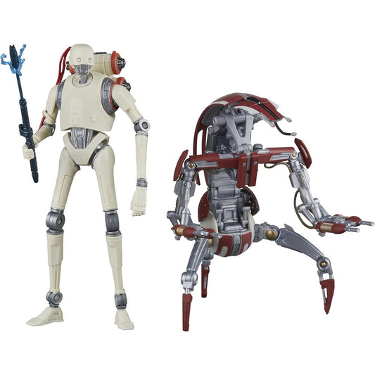 blister 2 figures kx security droid enforcer & droideka survivor star wars jedi 15cm