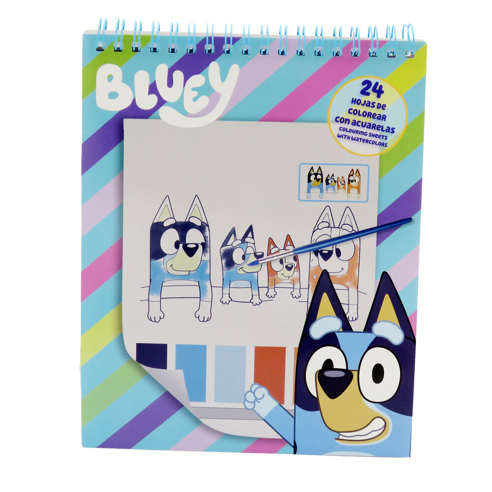 bluey watercolor coloring book