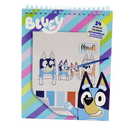 bluey watercolor coloring book