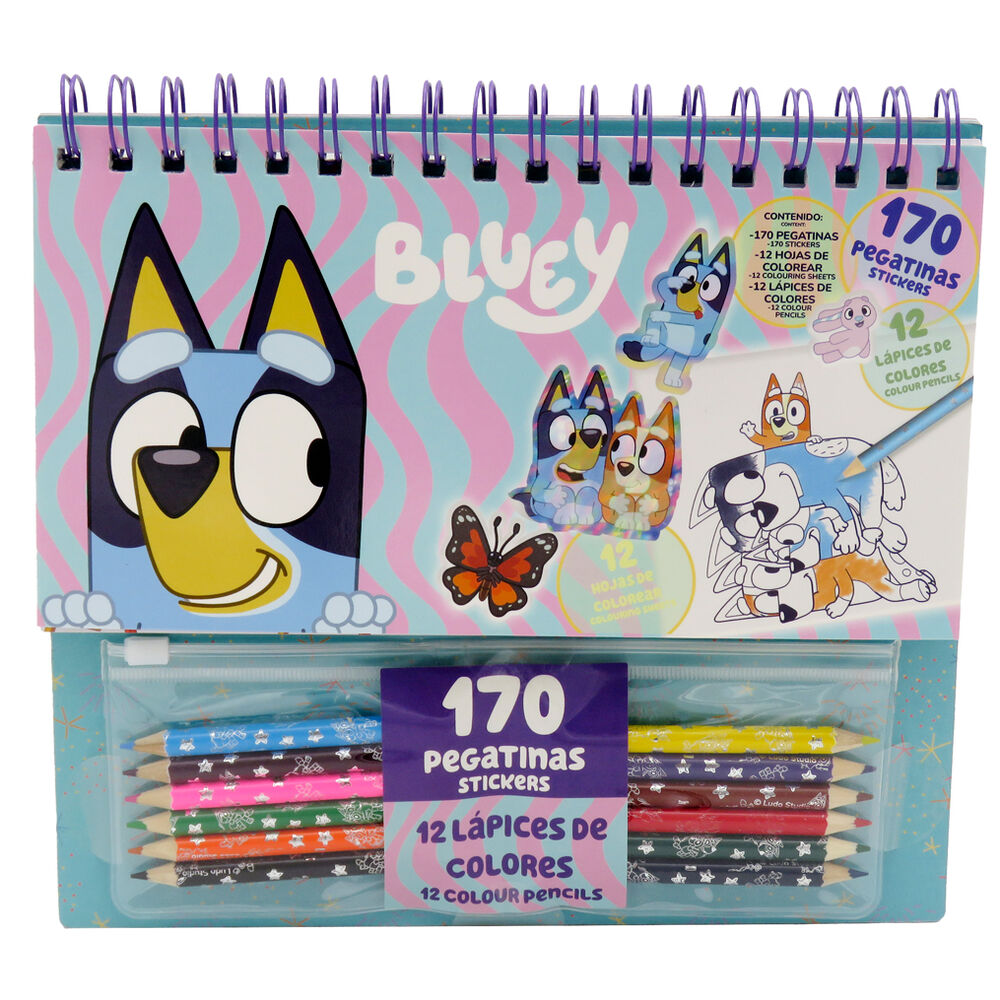 bluey coloring set with stickers