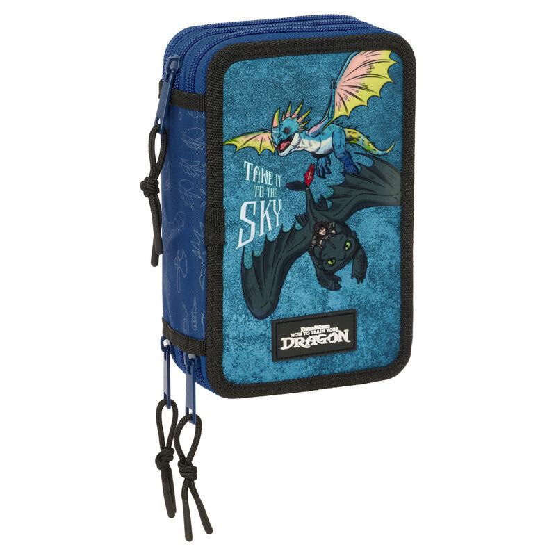 pencil case how to train your dragon triple 37pcs