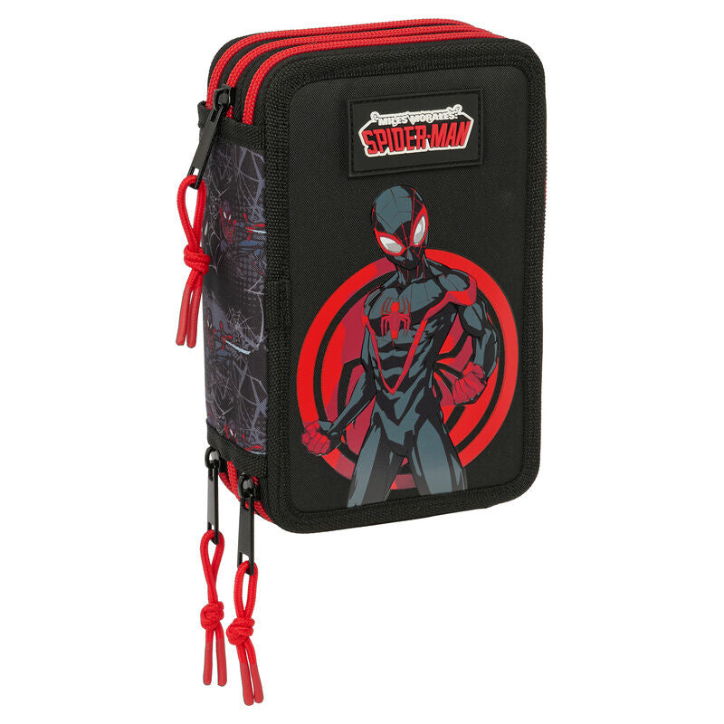 miles morales spiderman marvel triple pencil case 37pcs