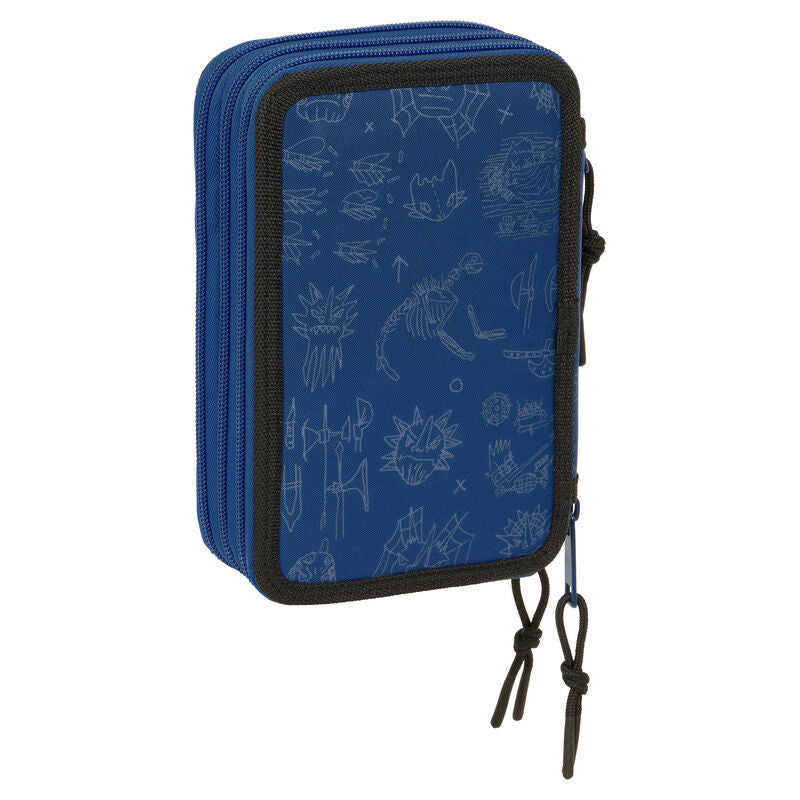 Astuccio per matite Dragon Trainer triplo 37 pezzi
