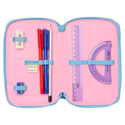 Estuche triple para lápices de Disney con diseño de Stitch brillante (37 piezas)