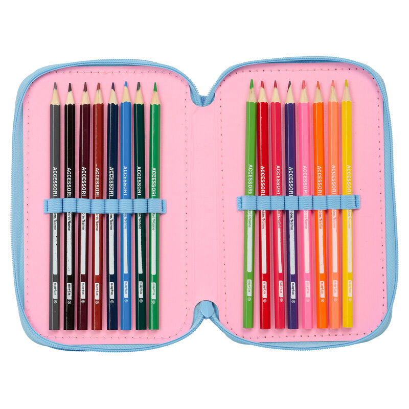 Estuche triple para lápices de Disney con diseño de Stitch brillante (37 piezas)
