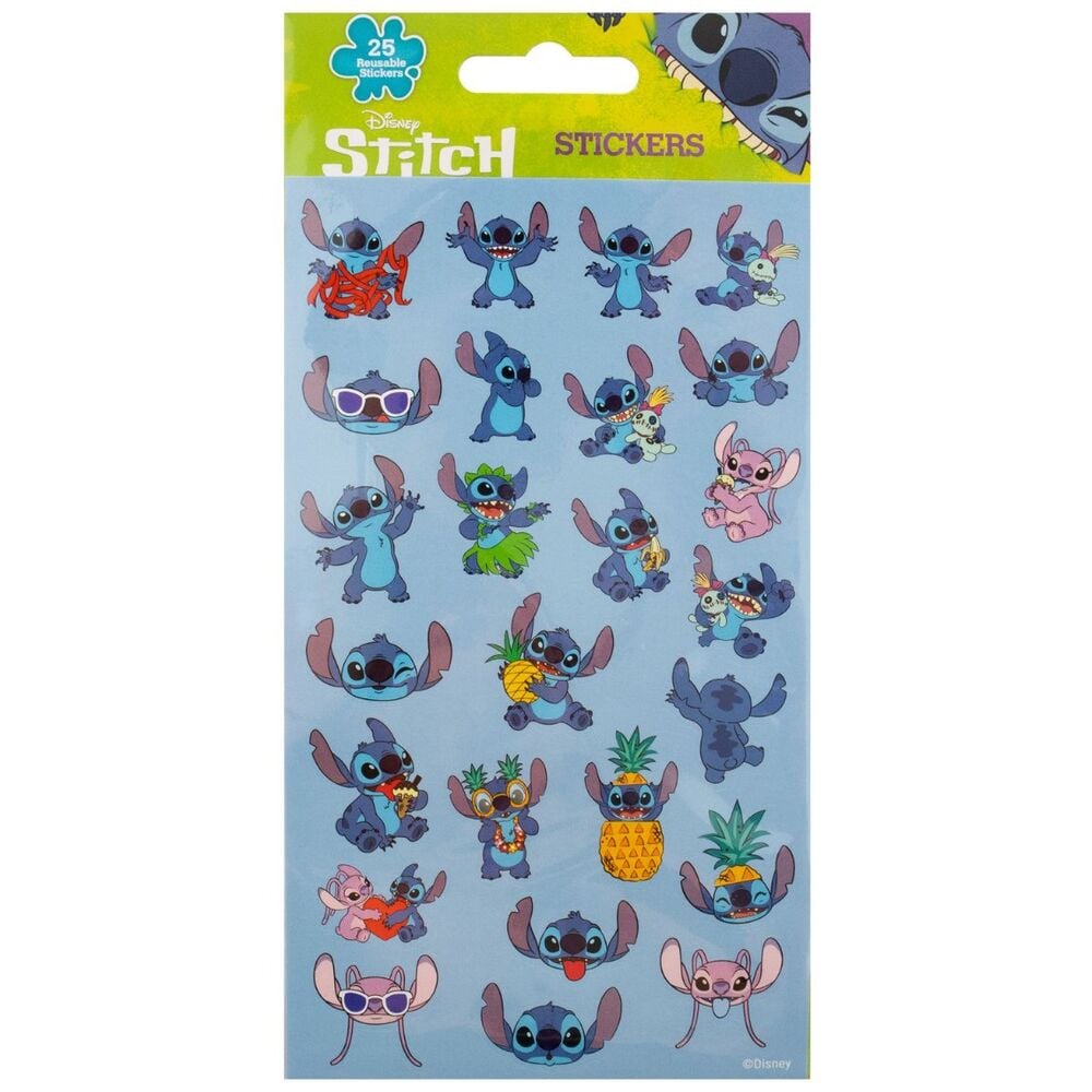 Adesivi Disney Stitch riutilizzabili 25 pezzi