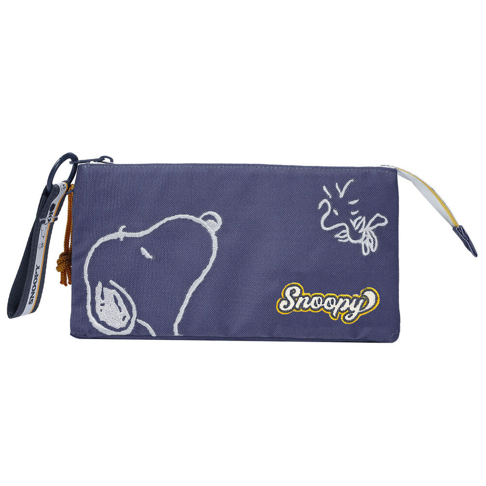 snoopy penuts triple pencil case