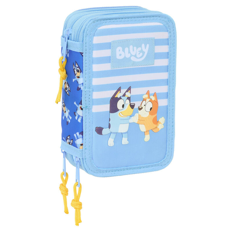 lets play bluey triple pencil case 37pcs