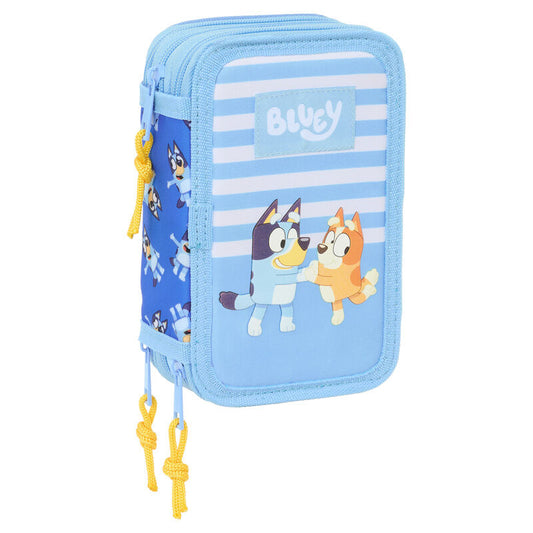 lets play bluey triple pencil case 37pcs
