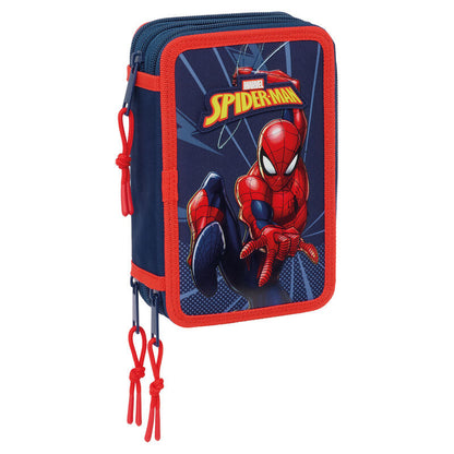 spiderman marvel triple pencil case 37pcs