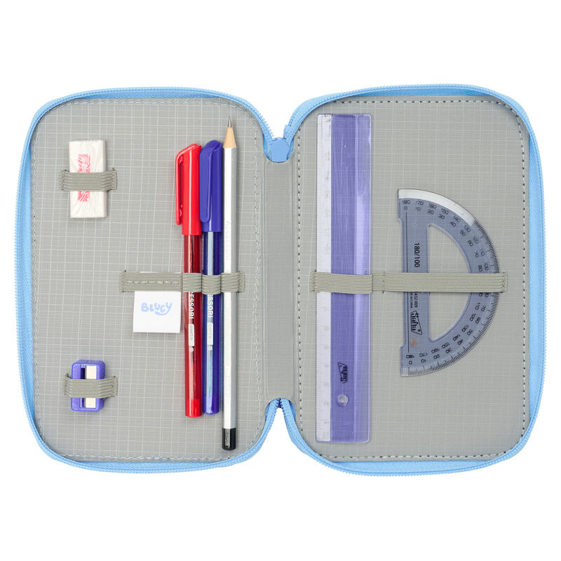 Lets Play Bluey triple pencil case 37pcs