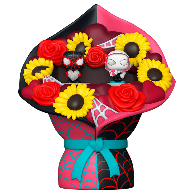 bitty pop bouquet figure marvel miles morales and ghost spider valentine's day