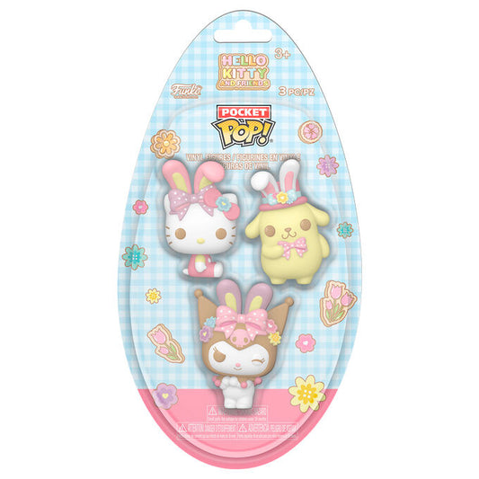 blister 3 figures pocket pop egg hello kitty and friends