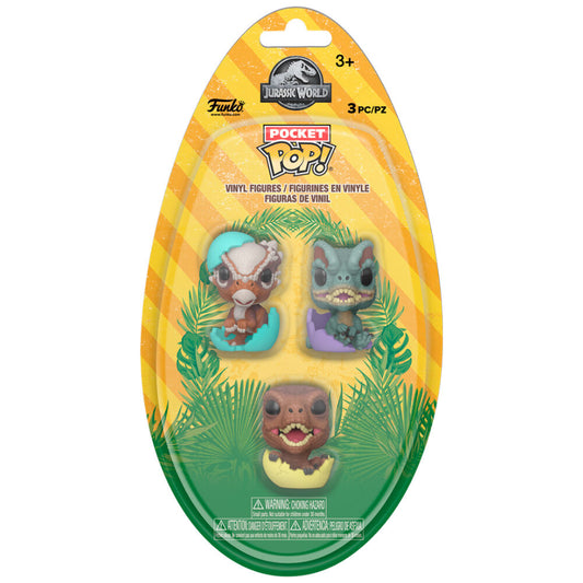 blister 3 figures pocket pop egg jurassic world