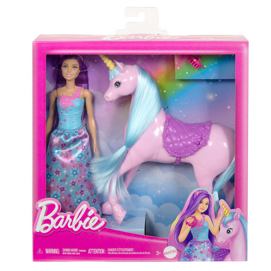 barbie doll and her unicorn