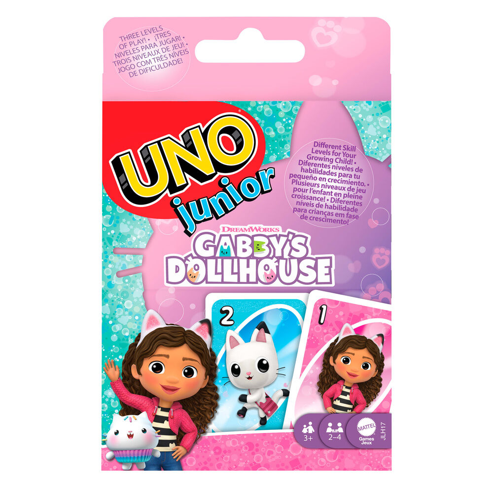uno junior gabby's dollhouse card game