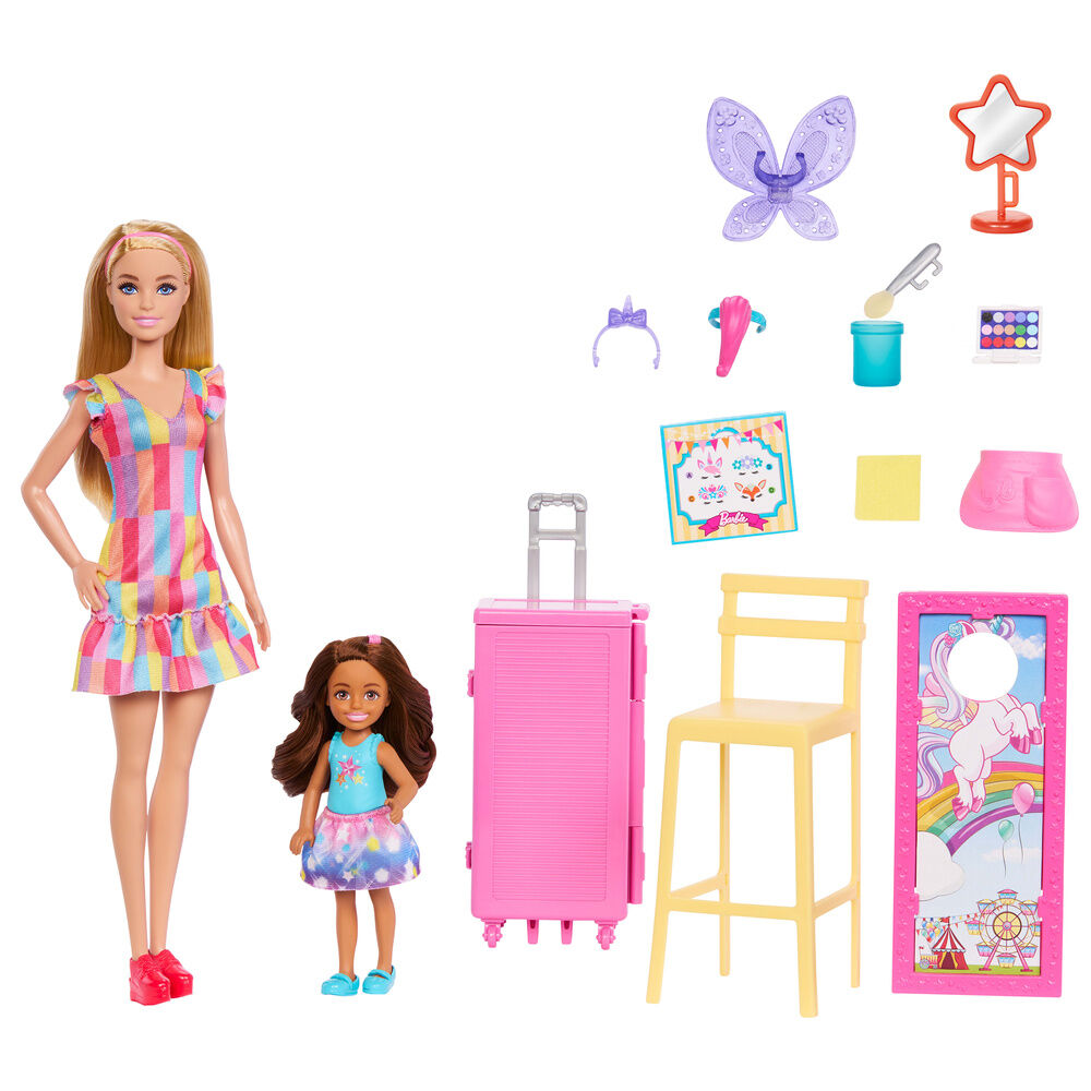 blister pack of 2 barbie makeup station dolls