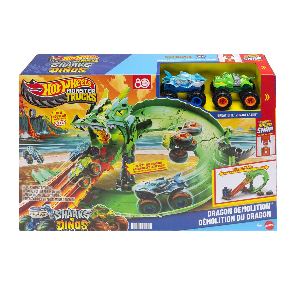 track dragon destruction monster trucks hot wheels