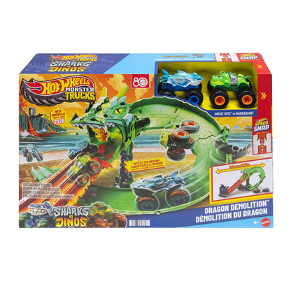 track dragon destruction monster trucks hot wheels