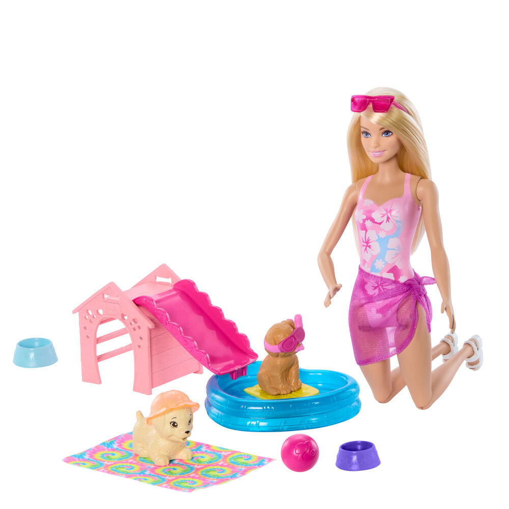 Barbie Puppe mit Welpenpool