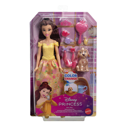 Belle Puppe badet und bürstet den Welpen aus Disneys Die Schöne und das Biest