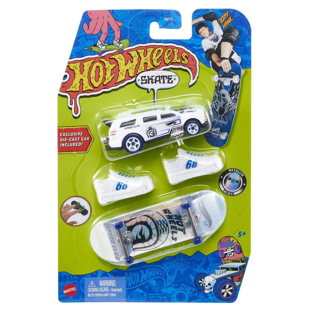 Skate + Conjunto de Carrinhos Hot Wheels
