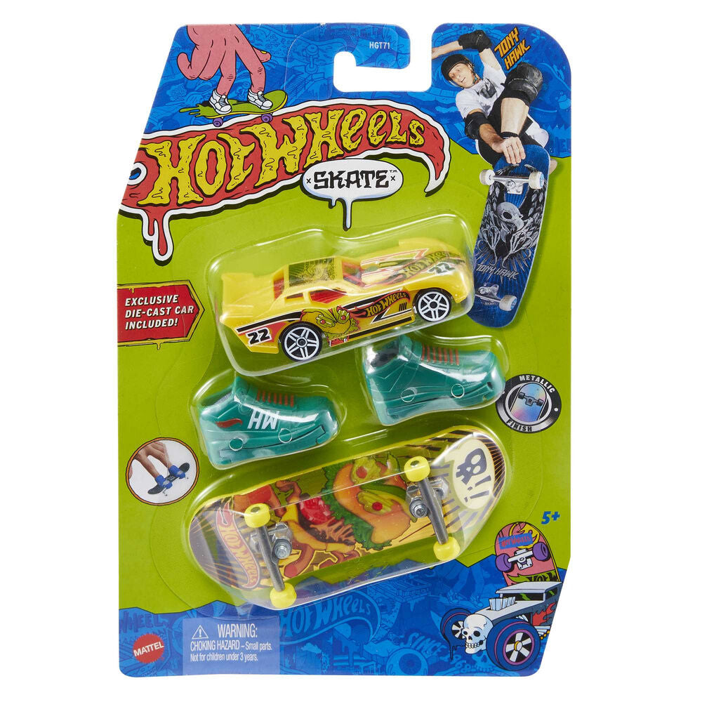 Skate + Conjunto de Carrinhos Hot Wheels