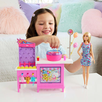 Muñeca Barbie de algodón de azúcar