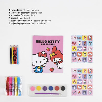 Set di cancelleria con zainetto di Hello Kitty e amici