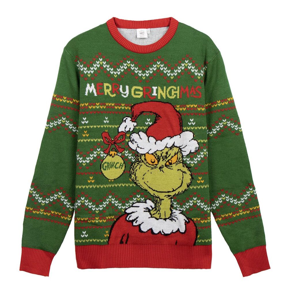grinch christmas knit sweater