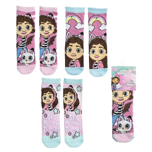 gabby's dollhouse 3 piece socks set (assorted)