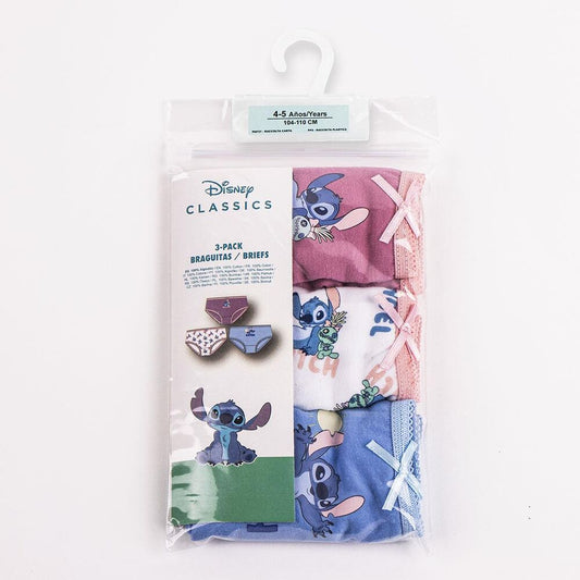 Opakowanie blistrowe zawierające 3 majtki Stitch Disney różne kolory