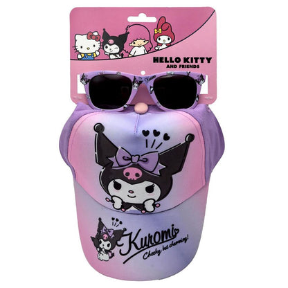 kuromi hello kitty hat and sunglasses set