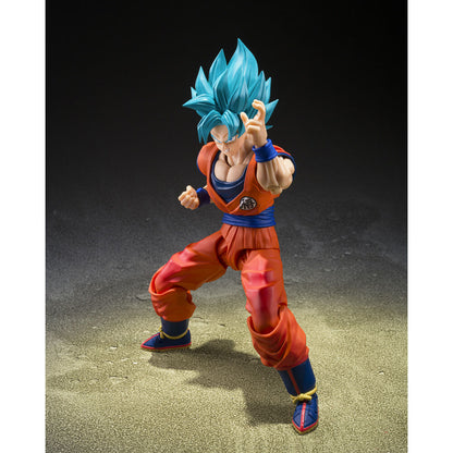 S H Figuarts Super Saiyan God Super Saiyan Son Goku Blue Power Transcending Limits Figur Dragon Ball Super 14 5 cm