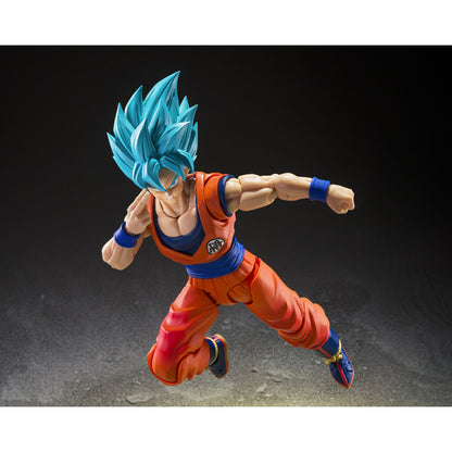 S H Figuarts Super Saiyan God Super Saiyan Son Goku Blue Power Transcending Limits Figur Dragon Ball Super 14 5 cm