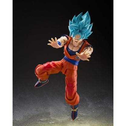 S H Figuarts Super Saiyan God Super Saiyan Son Goku Blue Power Transcending Limits Figur Dragon Ball Super 14 5 cm