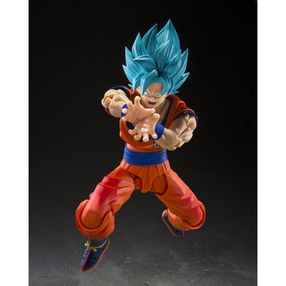 S H Figuarts Super Saiyan God Super Saiyan Son Goku Blue Power Transcending Limits Figur Dragon Ball Super 14 5 cm