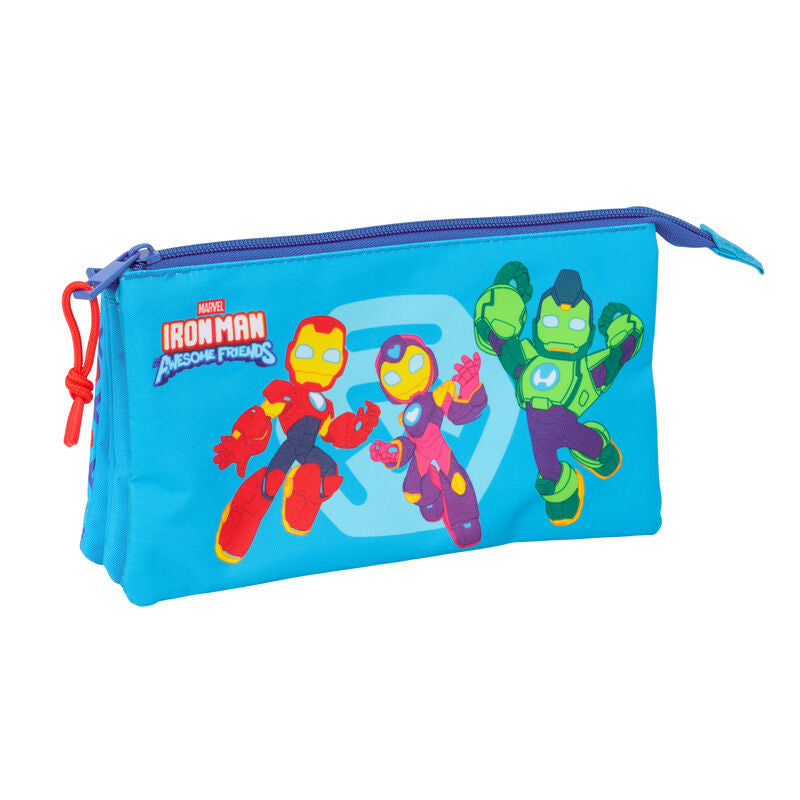 iron man marvel triple pencil case