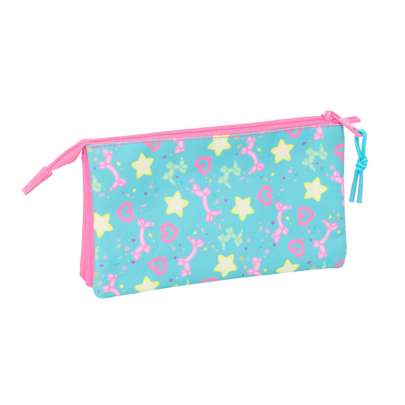 Estuche para lápices con confeti Casa de muñecas triple de Gabby