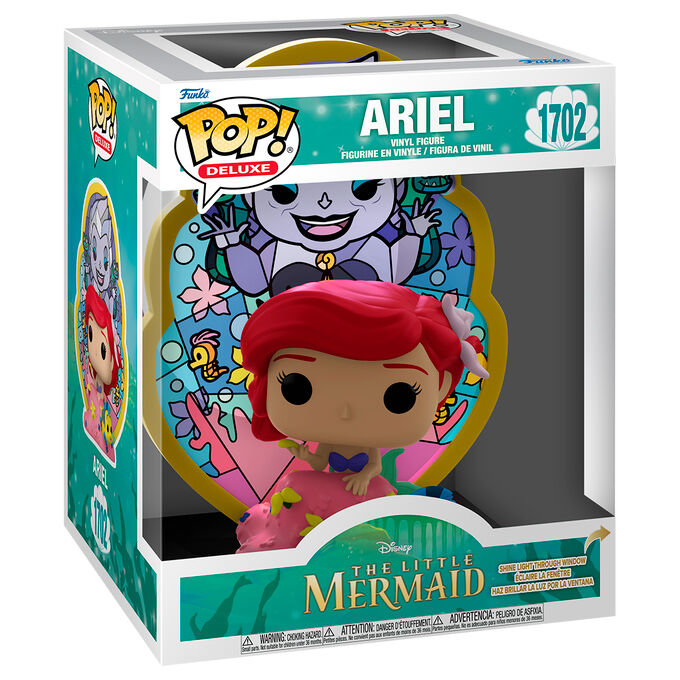 Figura Disney POP Deluxe de Ariel y Úrsula de La Sirenita en vidriera