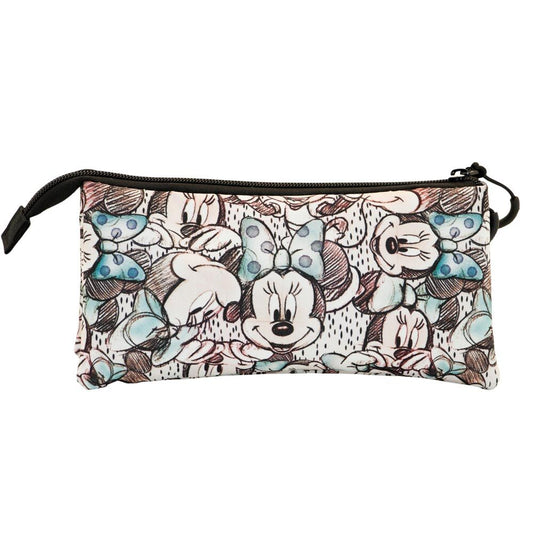 Minnie Disney Drawing triple pencil case