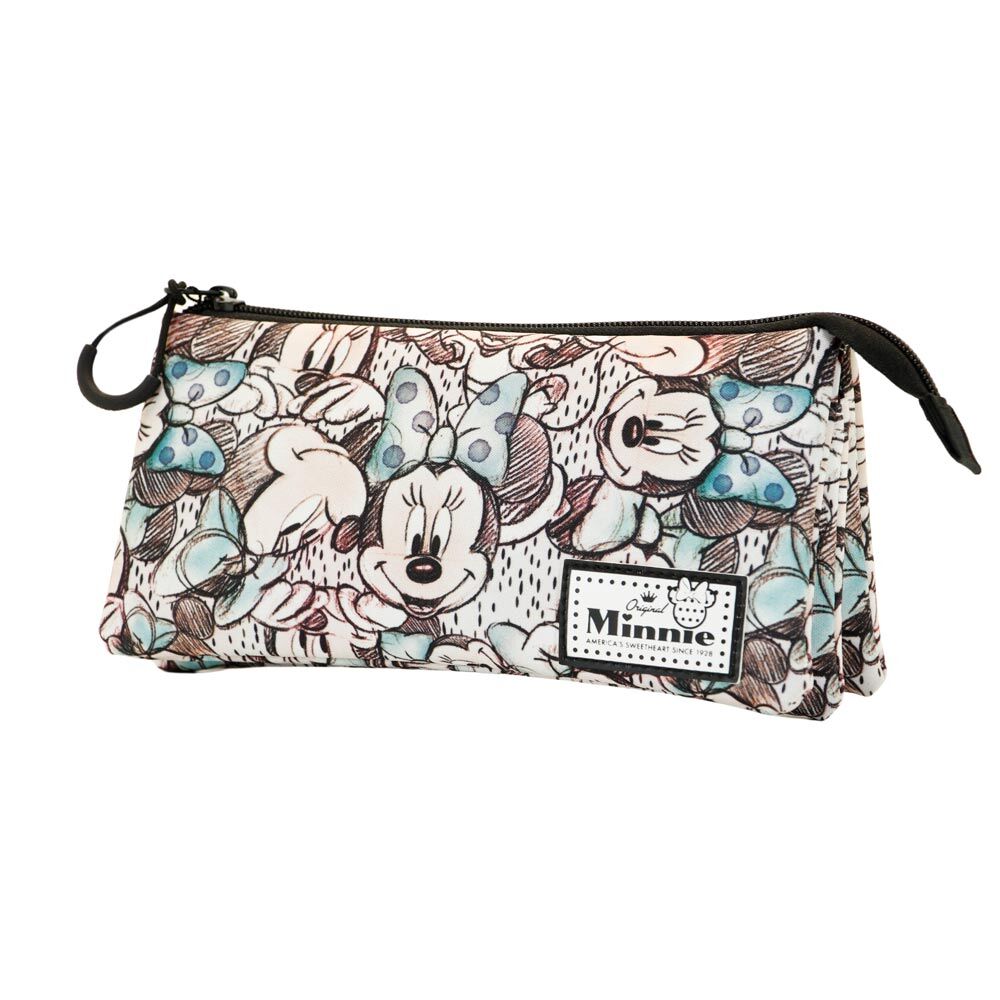 minnie disney drawing triple pencil case